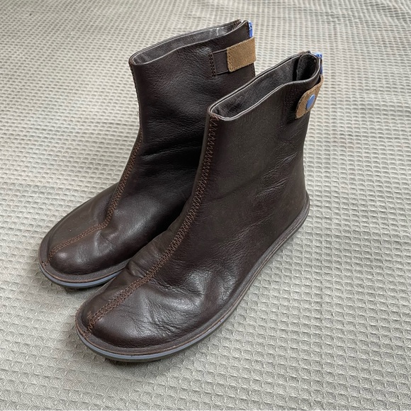 Camper Shoes - Camper Beetle Booties Boots 37 Womens Brown Leather Minimalist